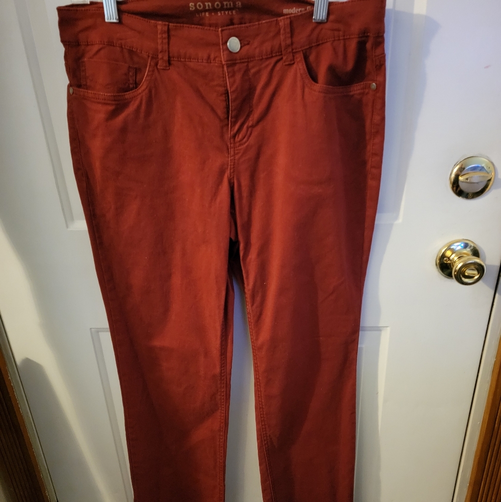 Women's Sonoma Slacks Burgundy Size 10